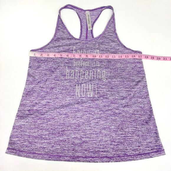 UNIQUELY Lorna Jane Motivational Graphic Racerback Tank Top in Purple Size Mediu - Picture 9 of 11